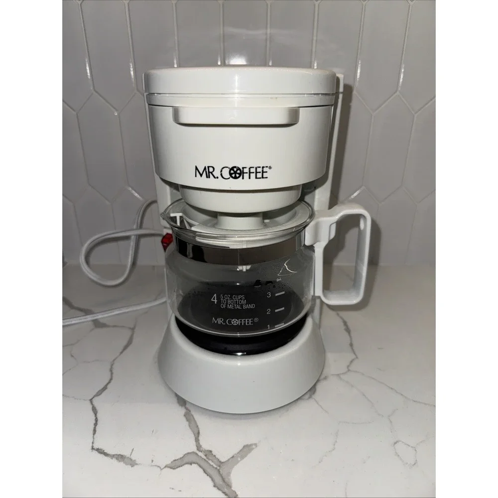 Vtg Mr Coffee Model BL4 Mini 4 Cup Drip Filter Maker White Tested